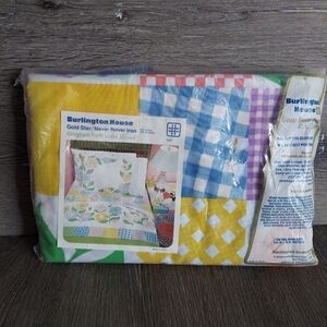 Burlington House 1970's One Full Fitted Sheet Anita Wagenvoord Gingham Park